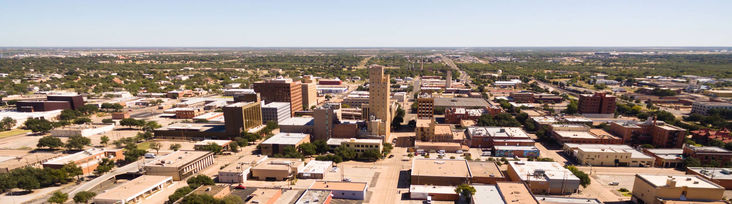 town skyline of Lubbock, Texas