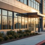 Lucid Origin A modern commercial building exterior during earl 2