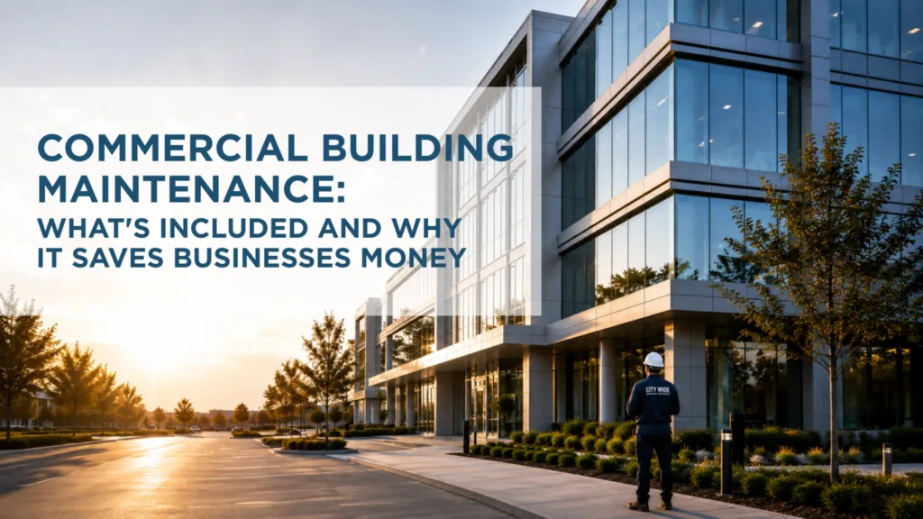 Commercial building maintenance for a professionally maintained commercial property
