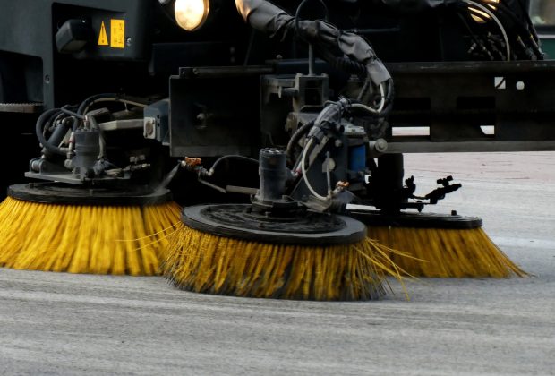 closeup shot of a sweeping machine cleaning the fl 2025 02 09 01 12 39 utc