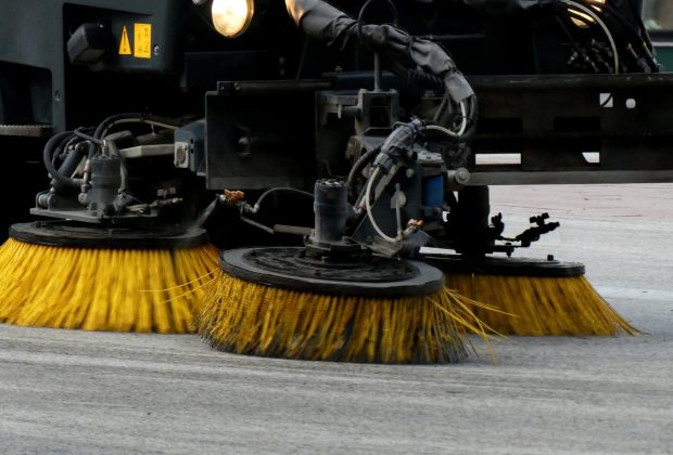 closeup shot of a sweeping machine cleaning the fl 2025 02 09 01 12 39 utc
